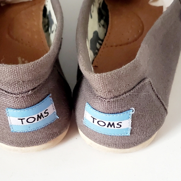 Toms Brown Canvas Slip On Shoes Size 7 - Picture 4 of 6